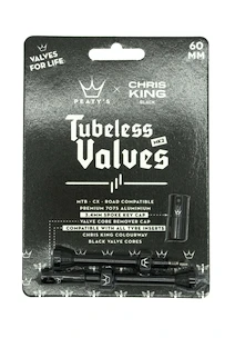 Bezdušový ventilek PEATY'S  X chris king (mk2) black tubeless valves 60mm (ptv2-60-blk-12)