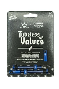 Bezdušový ventilek PEATY'S  X chris king (mk2) navy tubeless valves 60mm (ptv2-60-nvy-12)