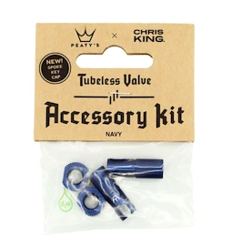 Bezdušový ventilek PEATY'S X chris king (mk2) navy tubeless valves accessory kit (ptv2-accs-nvy-12)