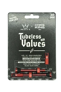 Bezdušový ventilek PEATY'S  X chris king (mk2) red tubeless valves 60mm (ptv2-60-red-12)