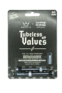 Bezdušový ventilek PEATY'S  X chris king (mk2) slate tubeless valves 60mm (ptv2-60-slt-12)