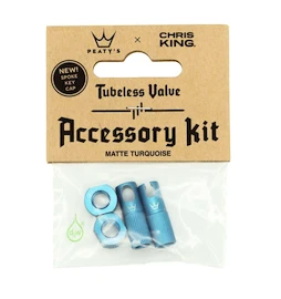 Bezdušový ventilek PEATY'S X chris king (mk2) turquoise tubeless valves accessory kit (ptv2-accs-trq-12)