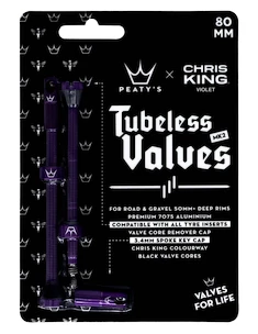 Bezdušový ventilek PEATY'S  X chris king (mk2) violet tubeless valves - 80mm (ptv2-80-vlt-12)