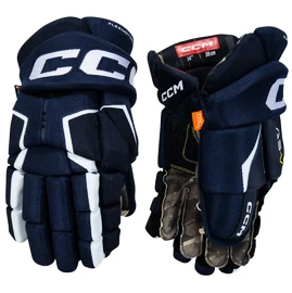 CCM Tacks AS-V navy/white Hokejové rukavice, Junior