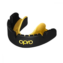 Chránič zubov Opro GOLD BRACES Black/Gold Senior
