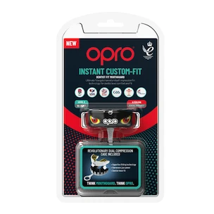 Chránič zubov Opro  INSTANT CUSTOM FIT AGGRESSION Black/Gold/Red Senior
