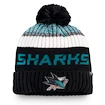 Čiapka Fanatics Authentic Pro Rinkside Goalie Beanie Pom Knit NHL San Jose Sharks