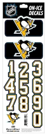 Čísla na prilbu Sportstape ALL IN ONE HELMET DECALS - PITTSBURGH PENGUINS - DARK HELMET