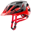 Cyklistická helma Uvex Quatro šedo červená