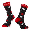 Cyklistické ponožky Force Square čierno-červené