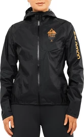 Dámska bunda Salomon Bonatti Waterproof Jacket Black/Autumn Blaze