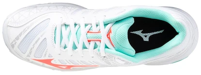 Dámska  halová obuv Mizuno  Wave Voltage White/Fiery Coral