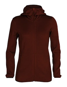 Dámska mikina Icebreaker  W Elemental LS Zip Hood ESPRESSO