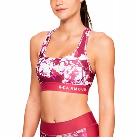 Dámska podprsenka Under Armour Mid Crossback Printed Pink