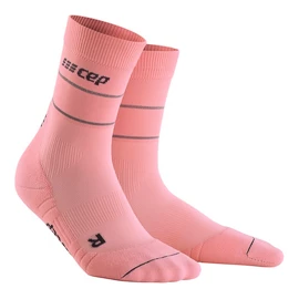 Dámske bežecké ponožky CEP Reflective svetlo ružové