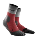 Dámske kompresné ponožky CEP  Light Merino Mid Cut Berry/Grey