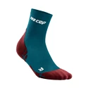 Dámske kompresné ponožky CEP  Ultralight Petrol/Dark Red