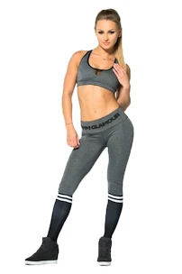 Dámske legíny Gym Glamour  Legíny šedé s černými ponožkami