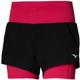 Dámske šortky Mizuno 2 in 1 4.5 Short/Black/Persian Red