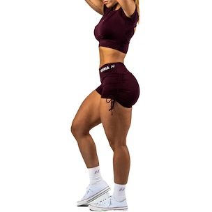 Dámske šortky Nebbia STRONG BEAUTY Lace-Up Sculpting Shorts OWN YOUR POWER 429 dark red