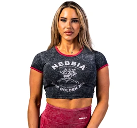 Dámske tielko Nebbia NEBBIA x OLYMPIA Washed Crop Top GOLDEN AGE 782 black