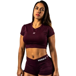 Dámske tielko Nebbia STRONG BEAUTY Open-back Cropped Top 430 dark red