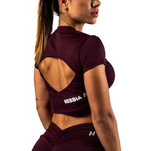Dámske tielko Nebbia STRONG BEAUTY Open-back Cropped Top 430 dark red