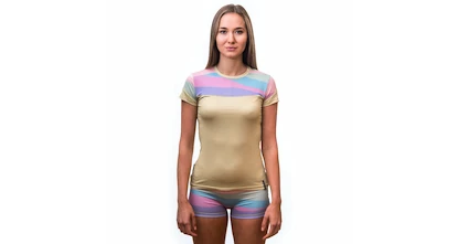 Dámske tričko Sensor  Coolmax Impress Sand/Stripes M