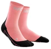 Dámske zimné bežecké ponožky CEP ružovo-čierne