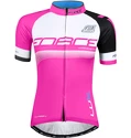 Dámsky cyklistický dres s krátkym rukávom Force Lux ružový