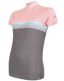 Dámsky cyklistický dres Sensor Cyklo Summer Stripe Grey/Pink