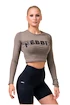 Dámsky top Nebbia Hero Sporty Hero crop top long sleeve mocha XS