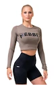 Dámsky top Nebbia Hero Sporty Hero crop top long sleeve mocha XS