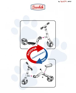 Detská kolobežka a odrážadlo v jednom Scoobik červená
