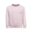 Detská mikina adidas  Essentials 3-Stripes Crew Neck Clear Pink 128 cm