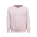 Detská mikina adidas  Essentials 3-Stripes Crew Neck Clear Pink 128 cm