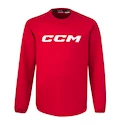 Detská mikina CCM  LOCKER ROOM FLEECE CREW Red