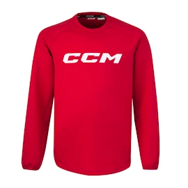 Detská mikina CCM LOCKER ROOM FLEECE CREW Red