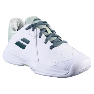 Detská tenisová obuv Babolat Propulse Jr 3 AC Wimbledon White/Dark Green