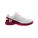 Detská tenisová obuv Wilson Rush Pro Jr L White/Beet Red