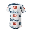 Detské tričko Wilson  All Over Logo Tech Tee B White