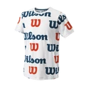Detské tričko Wilson  All Over Logo Tech Tee B White