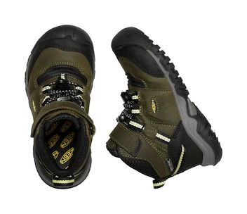 Detské vonkajšie topánky Keen Ridge Flex Mid Wp Dark Olive/Dusky Citron  US 12 (Kid)