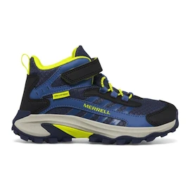 Detské vonkajšie topánky Merrell Moab Speed 2 Mid A/C Wtpf Navy/Hi Viz