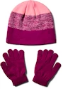 Dievčenská čapica+rukavice Under Armour Beanie Glove Combo ružové
