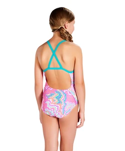 Dievčenské plavky Speedo  Orbit Groove Allover Thinstrap Crossback