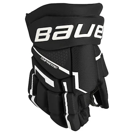 Hokejové rukavice Bauer Supreme Mach Black/White Žiak (youth)