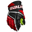 Hokejové rukavice Bauer Vapor 3X Black/Red Junior 10 palcov