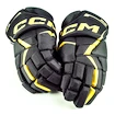 Hokejové rukavice CCM JetSpeed FT6 Pro Black/Sunflower Senior 13 palcov