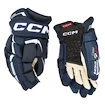 Hokejové rukavice CCM JetSpeed FT6 Pro Navy/White Junior 11 palcov